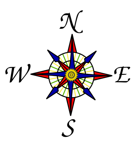 Colorful compass rose