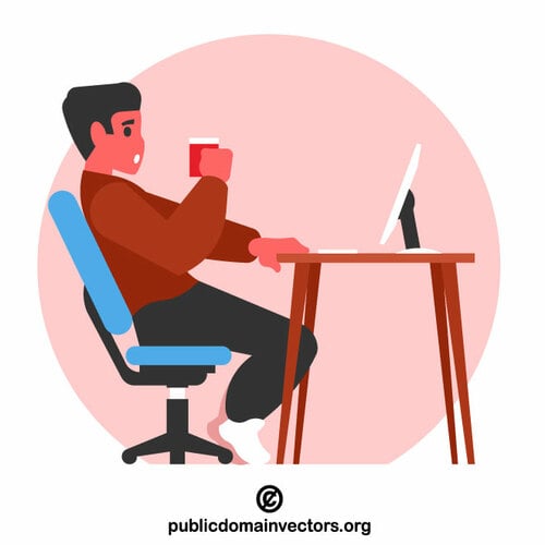 Freelancer working on a computer at home