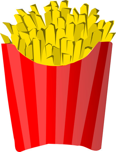 French fries in box vector clip art