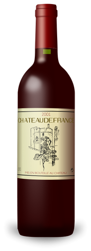 Bordeaux kırmızı şarap şişesi vektör çizim