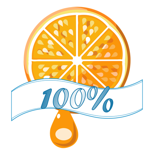 100% orange vektor etikett