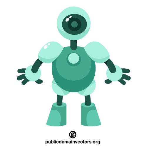 Friendly green robot