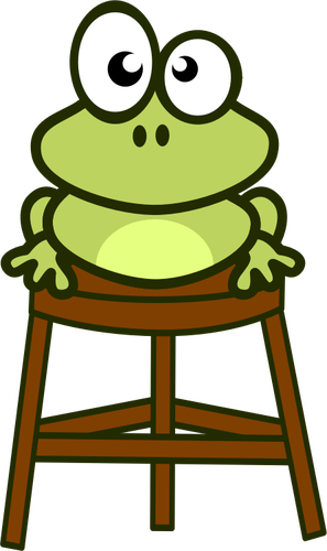 Grenouille sur tabouret