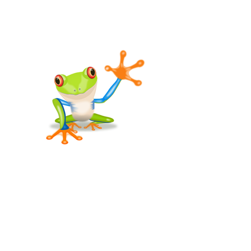 Frog waving hand