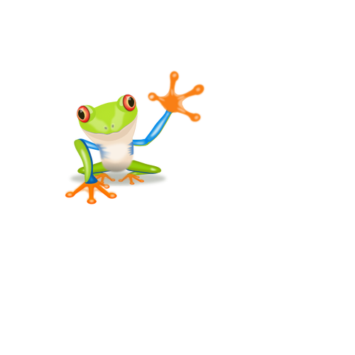 Frog waving hand