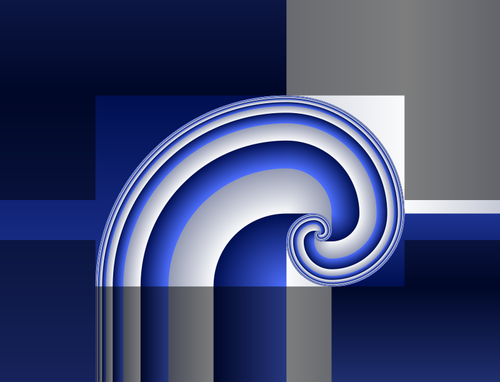 Ilustracja wektorowa spirala szary i niebieski projekt płytki
