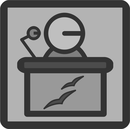 Vector image of gray PC presentation file type icon