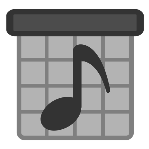 Color gris del icono de música de software