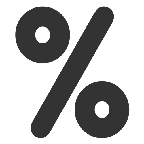 Image clipart de l’icône pourcentage