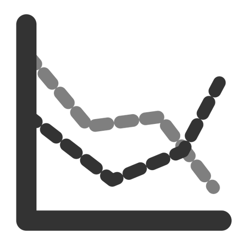Icône de diagramme de graphique en courbes