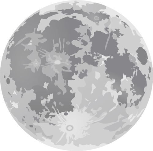 Grayscale full Moon drawing | Public domain vectors