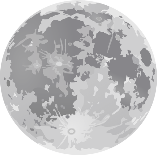 Grayscale full Moon drawing