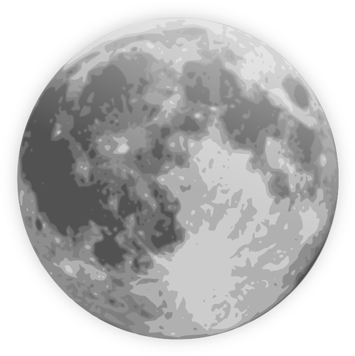 Vector illustration of weather forecast color symbol for full moon