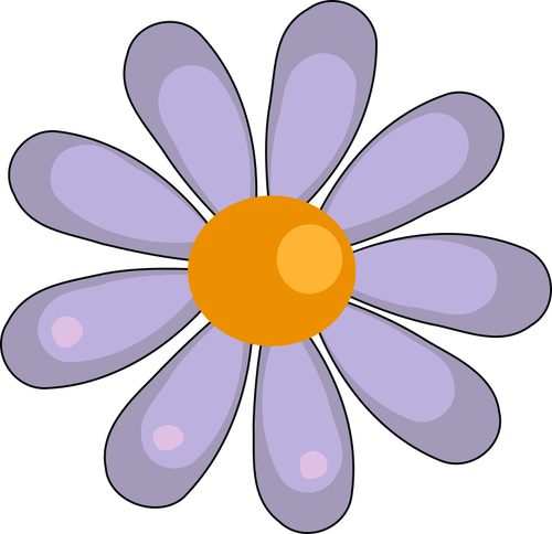 Ilustração de flor de laranja e roxo