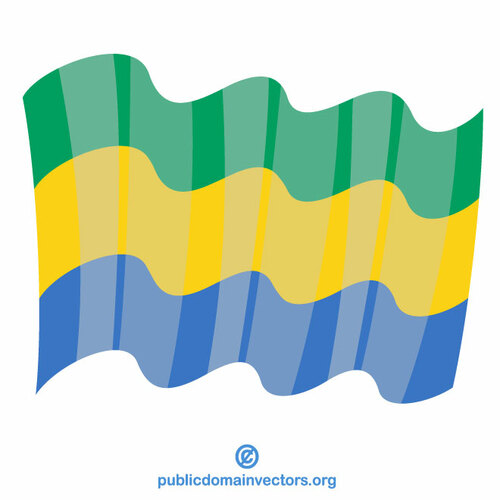 Waving flag of Gabon