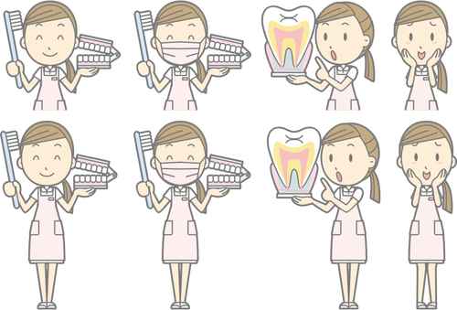 Dental hygiene instructor cartoon image