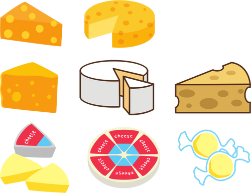 Různé sýry řazení