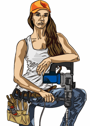 Machine worker vector illustration