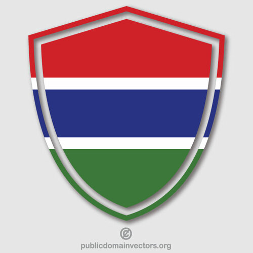 Gambia flagga krön sköld