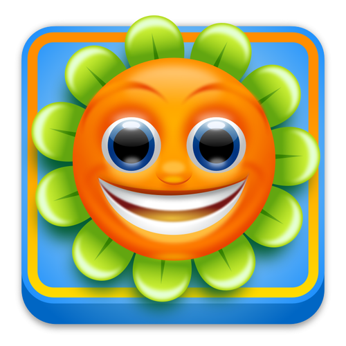 Happy sunflower app icon vector drawing