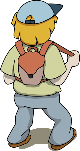 Little hiker vector drawing