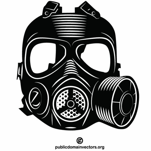 ClipArt monocromatica con maschera di gas