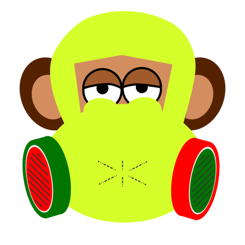 Monkey with gas mask