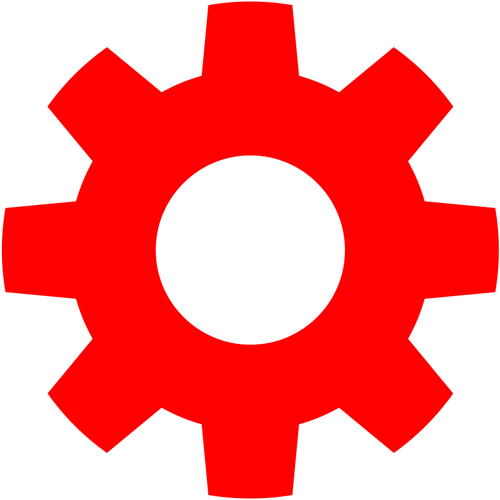 Red gear icon