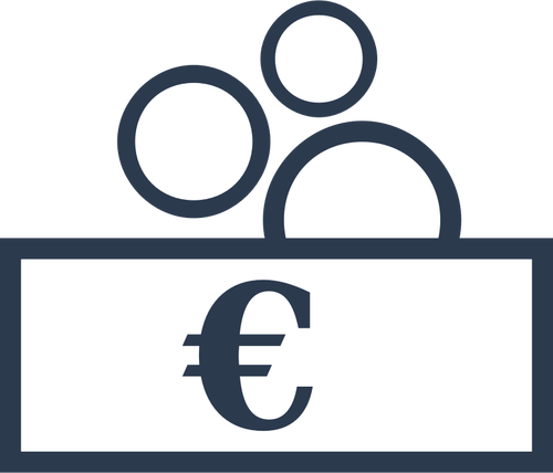 Vector drawing of money exchange sign