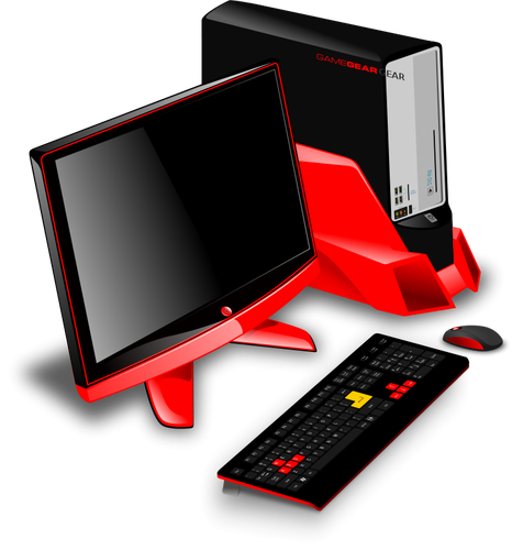 Generic gaming computer station vector graphics