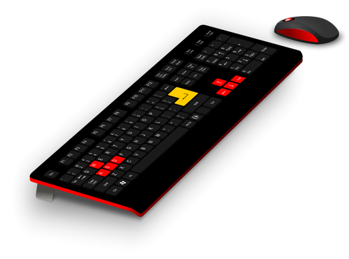لوحة مفاتيح الألعاب العامة وصورة متجهة للماوس