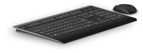 Computer keyboard and mouse vector drawing