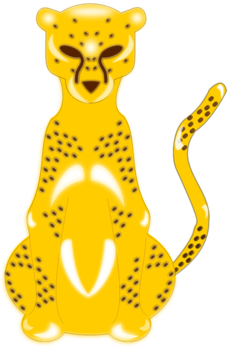 Векторное изображение Рисованные желтый леопард