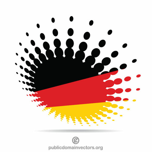 Polotónový štítek s německou vlajkou
