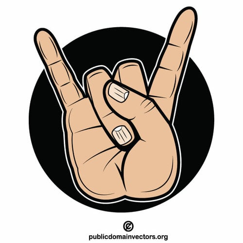 Sign of the horns fingers gesture