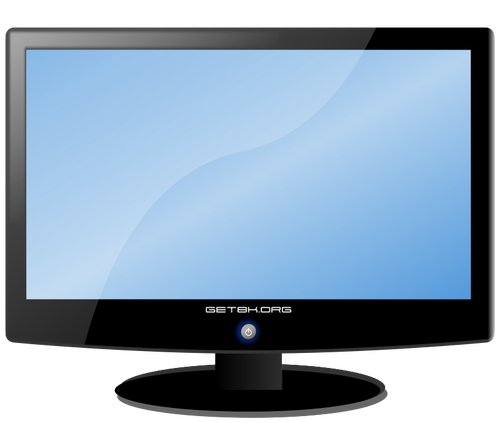Monitor LCD cu ecran lat de desen vector