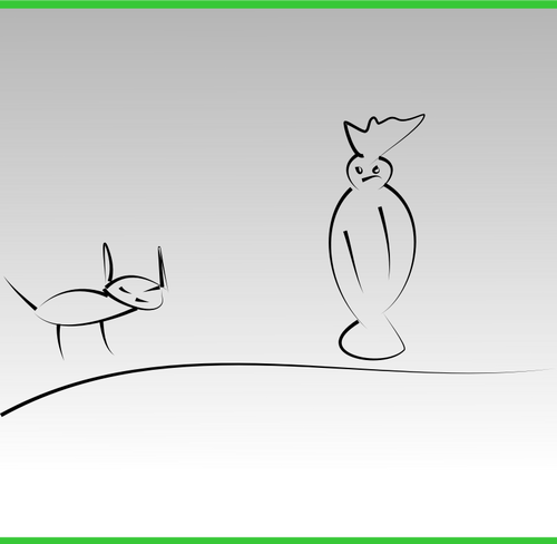 Duch a kočka vektorové kreslení