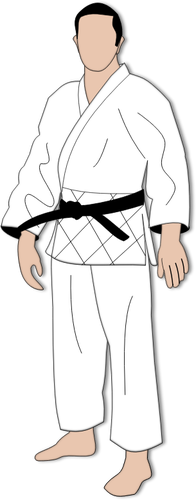 Anonieme man in kimono vector tekening