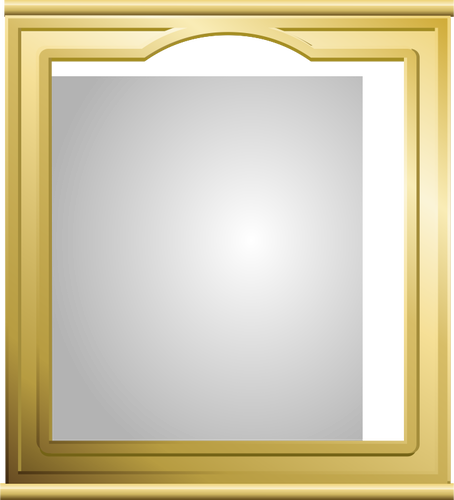 Vector illustration mirror in golden frame