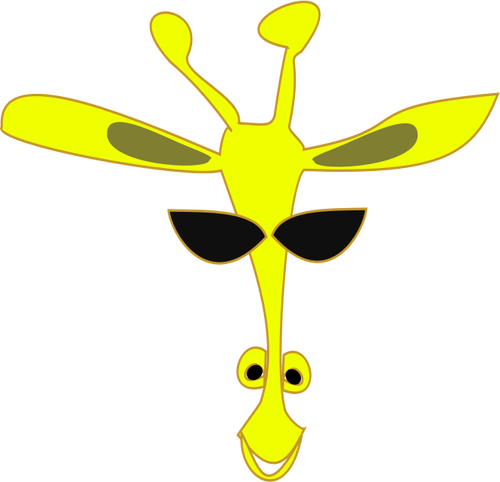 Illustration vectorielle de girafe couleur dessin animé visage