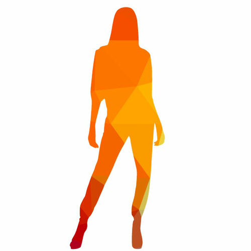 Silhouette of a girl color clip art