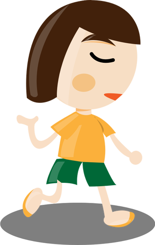 Vector graphics of little girl running