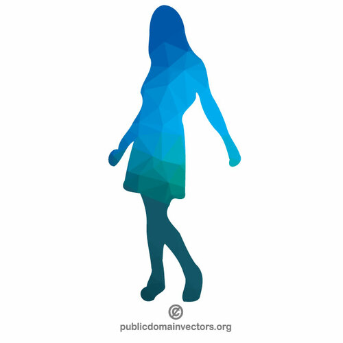 Mädchen blaue Silhouette