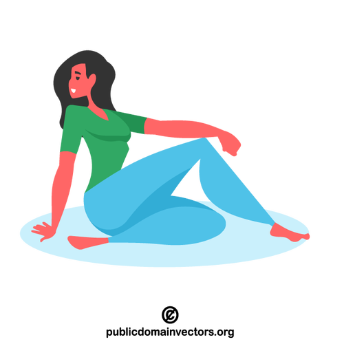 Girl doing yoga vector