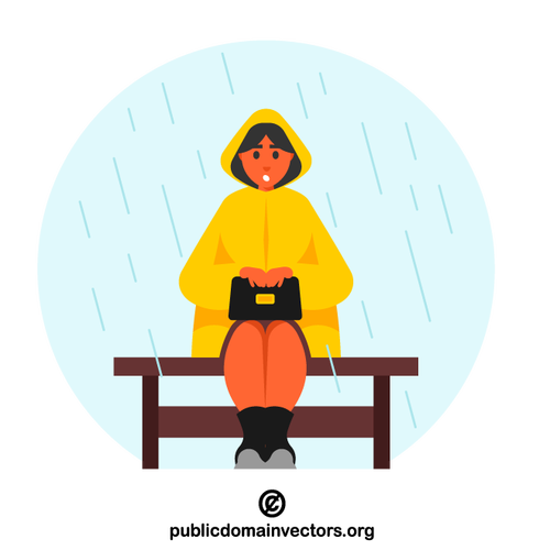 Mujer bajo la lluvia