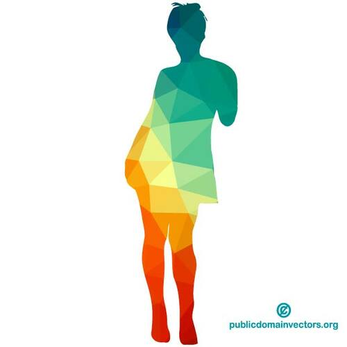 Color silhouette of a girl