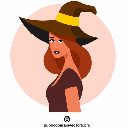 Girl wearing a witch costume