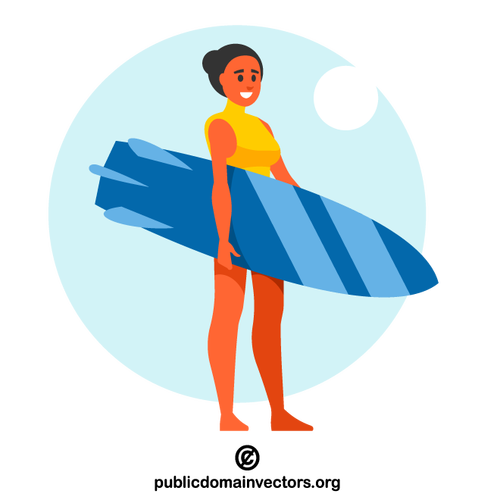 Girl with a surfboard