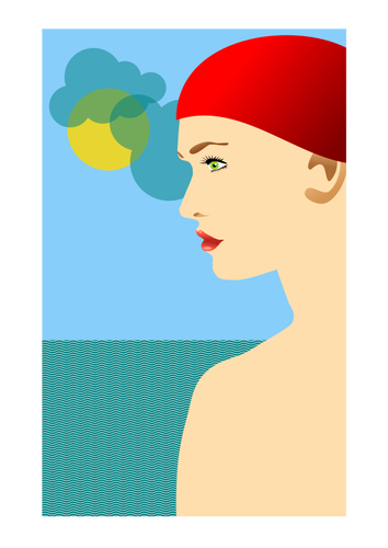 Vector de la imagen de joven con gorra roja