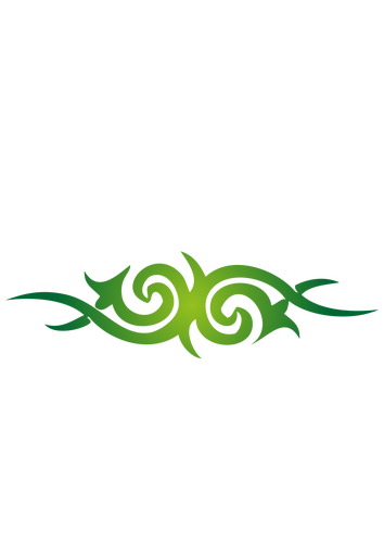 Vektoripiirustus symmetrisestä vihreästä yläsivun koristelusta